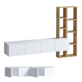 Hanah Home Mueble de TV Blanco y Roble
